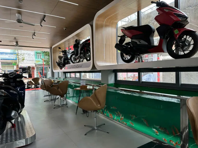 Hồ Koi nổi kính tại showroom Toàn Trung Pleiku